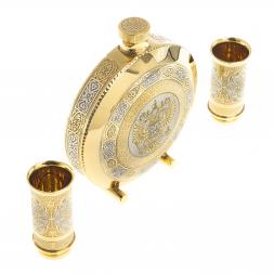 Фляжка с двумя стопками для водки &amp;quot;Герб&amp;quot; Златоуст