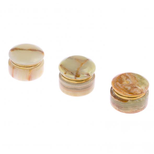 Шкатулка из оникса &amp;quot;Круглая&amp;quot; 6х4,5 см (2,5) 125648