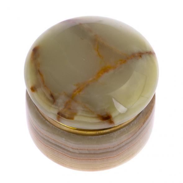 Шкатулка из оникса &amp;quot;Круглая&amp;quot; 6х4,5 см (2,5) 125648