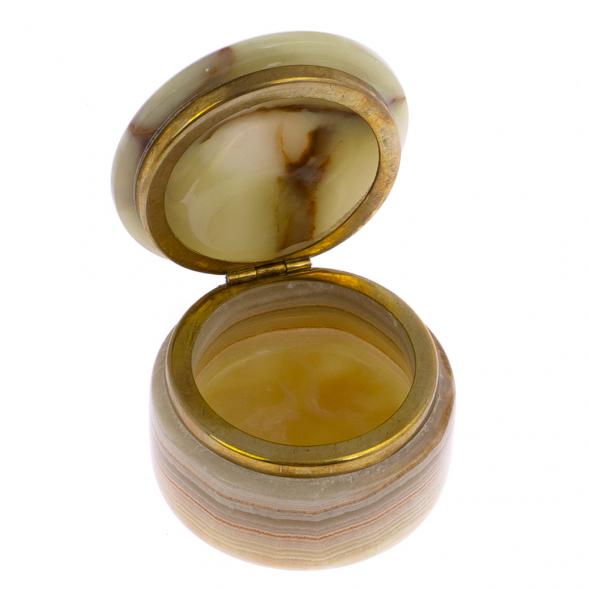 Шкатулка из оникса &amp;quot;Круглая&amp;quot; 6х4,5 см (2,5) 125648