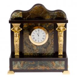 Часы &amp;quot;Кариатида&amp;quot; бронза долерит офиокальцит