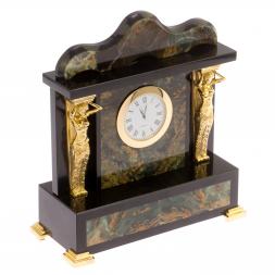 Часы &amp;quot;Кариатида&amp;quot; бронза долерит офиокальцит