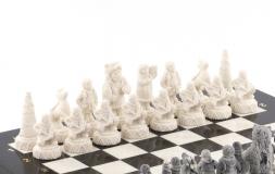 Шахматы сувенирные "Северные народы" доска 40х40 см камень мрамор