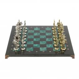 Сувенирные шахматы "Русь" доска 40х40 см шабровский змеевик