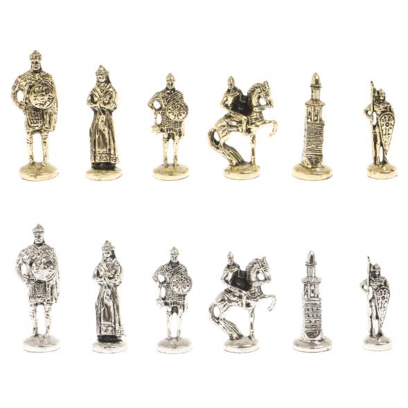 Сувенирные шахматы &amp;quot;Русь&amp;quot; доска 40х40 см шабровский змеевик 126831