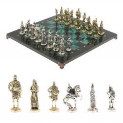 Сувенирные шахматы "Русь" доска 40х40 см шабровский змеевик