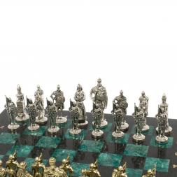 Сувенирные шахматы "Русь" доска 40х40 см шабровский змеевик