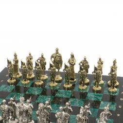 Сувенирные шахматы "Русь" доска 40х40 см шабровский змеевик