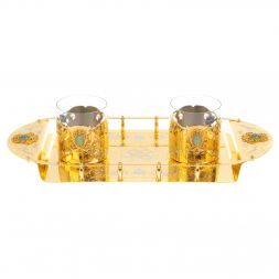 Набор для виски "На двоих" 2 стакана на подносе Златоуст