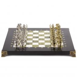 Настольные шахматы "Римские лучники" 28х28 см камень мрамор змеевик