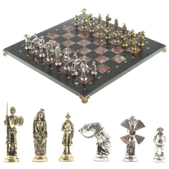 Шахматы &amp;quot;Дон Кихот&amp;quot; доска 36х36 см лемезит змеевик 122653