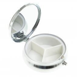 Таблетница на 3 отсека камень авантюрин цвет серебро