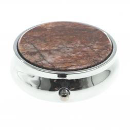 Таблетница на 3 отсека камень авантюрин цвет серебро