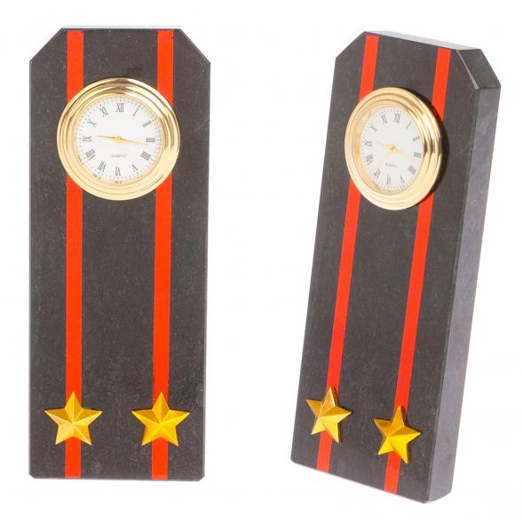 Часы &amp;quot;Погон подполковник МП ВМФ&amp;quot; из змеевика 113510