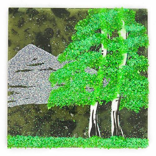 Магнит с рисунком &amp;quot;Квадрат&amp;quot; большой камень змеевик 113961