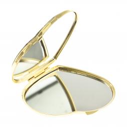 Зеркало "Сердце" из змеевика с круглой ящерицей цвет золото