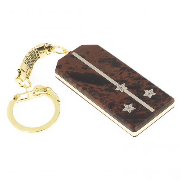 Брелок погон &amp;quot;Старший лейтенант&amp;quot; камень обсидиан 122347