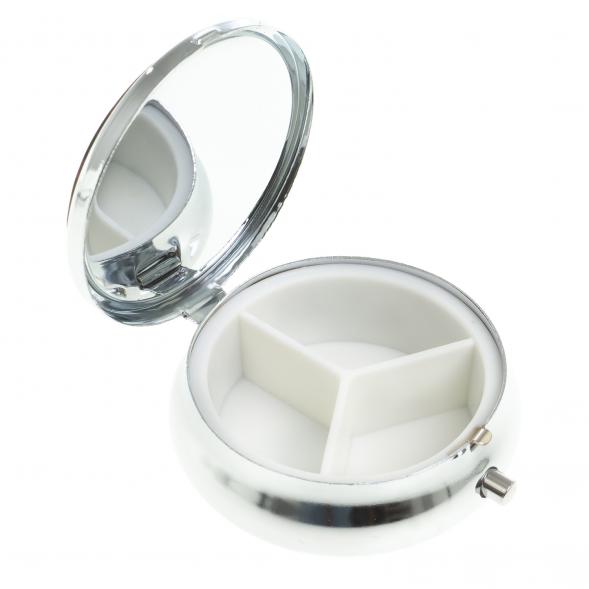 Таблетница с делителем на 3 отсека камень лабрадор цвет серебро 123199