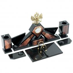 Настольный набор из яшмы с бронзой &amp;quot;Герб Российской Федерации&amp;quot;