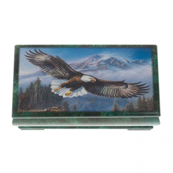 Шкатулка &amp;quot;Орлы&amp;quot; из змеевика 16х8х7,5 см 128854