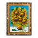 Картина с рисунком из камня &amp;quot;Подсолнухи в вазе&amp;quot; в багете 36х46 см сиреневый фон 120954
