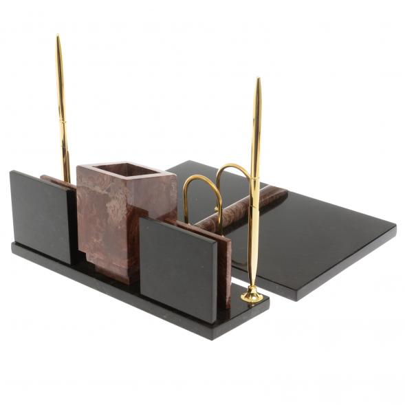 Письменный набор &amp;quot;Менеджер&amp;quot; из лемезита с гербом РФ 129649