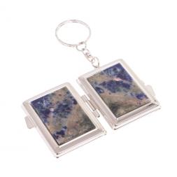 Складное зеркало брелок из содалита прямоугольное