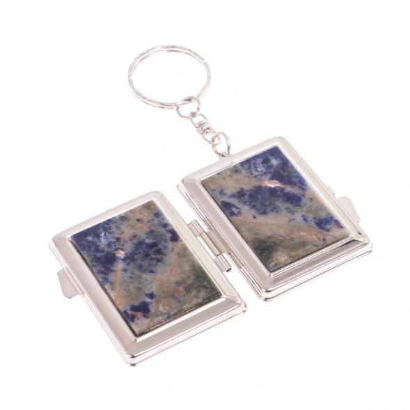 Складное зеркало брелок из содалита прямоугольное 126612