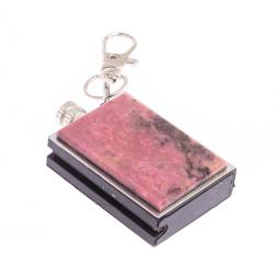 Брелок огниво &amp;quot;Вечная спичка&amp;quot; с накладкой из камня родонит 2,8х1,3х5 см