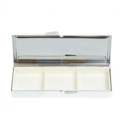 Таблетница на 3 отделения камень соколиный глаз цвет серебро