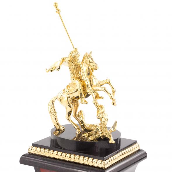 Настольные часы &amp;quot;Святой Георгий&amp;quot; бронза яшма 113150