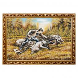 Картина &amp;quot;Охота на кабана&amp;quot; багет 46х66 см, каменная крошка