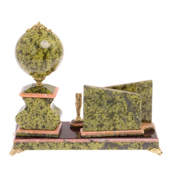 Настольный прибор &amp;quot;Компакт&amp;quot; мрамор, змеевик 125551