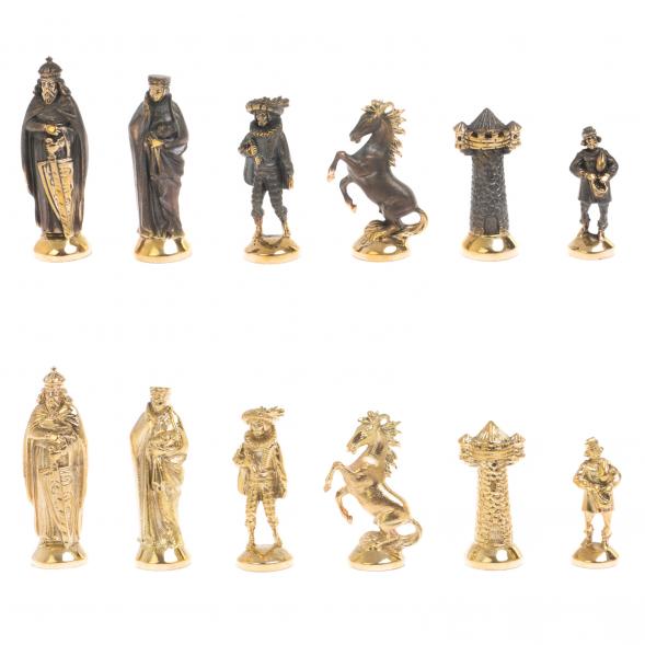 Шахматы настольные &amp;quot;Средневековье&amp;quot; 40х40 см серый мрамор бронза 126913