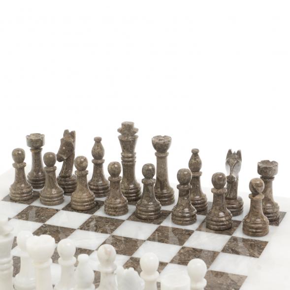 Шахматы &amp;quot;Дебют&amp;quot; доска 38х38 см из белого мрамора и ракушечника 127067