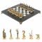 Шахматы "Итальянская война" фигуры бронза доска 28х28 см из мрамора
