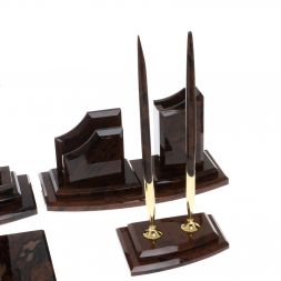 Настольный набор из коричневого обсидиана