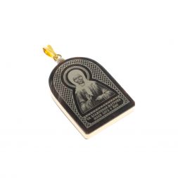 Брелок-кулон оберег &amp;quot;Матрона Московская&amp;quot; камень обсидиан