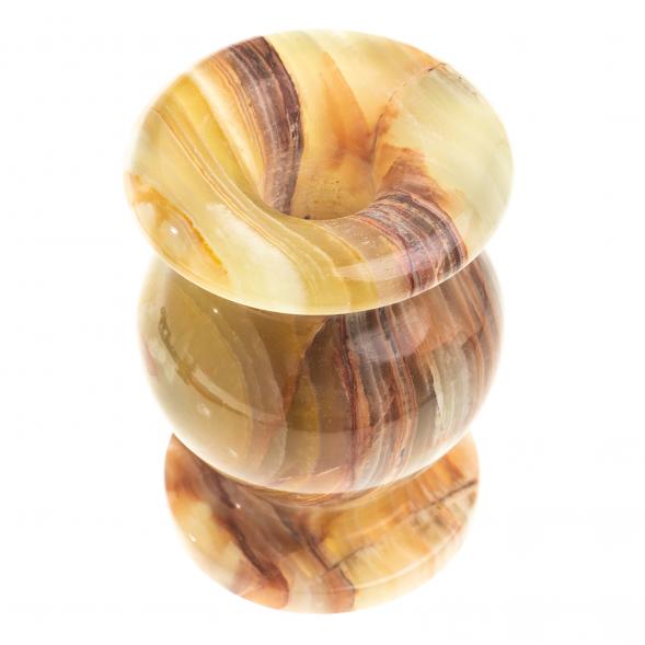 Церковный подсвечник круглый из камня оникс 5х7 см (2х3) 121684