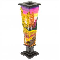 Ваза "Осень. Закат" из черного змеевика 12х12х34 см