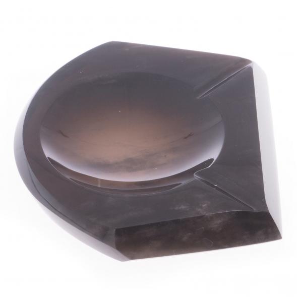 Пепельница из черного обсидиана закругленная 14х11,5х2 см 122119