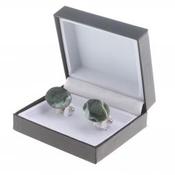 Запонки камень офит овальные