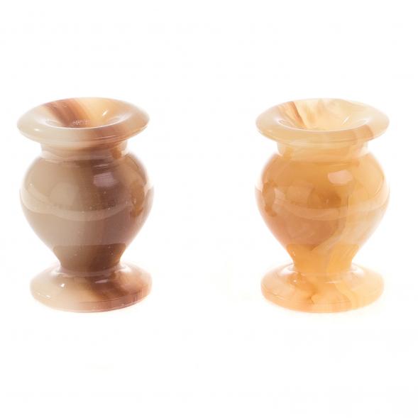 Подсвечник церковный из медового оникса 5,2х7,5 см (2х4) 124652