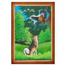 Картина &amp;quot;Охота на глухаря&amp;quot; багет дерево 46х66 см, каменная крошка