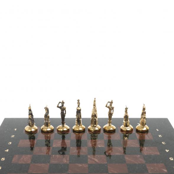 Шахматы &amp;quot;Итальянская война&amp;quot; фигуры бронза доска 28х28 см из лемезита 128250