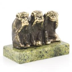 Обезьянки "Мудрые" змеевик