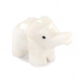 Фигурка из камня оникс "Белый слон" 5,3х2,3х3,9 см (2)
