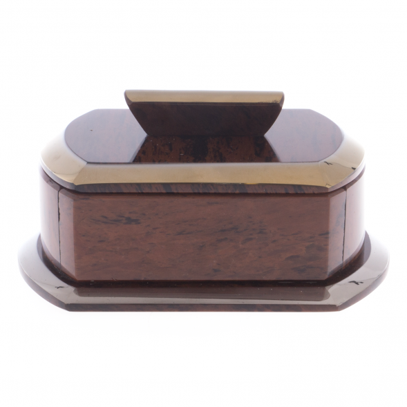 Шкатулка из камня обсидиан &amp;quot;Оригинал&amp;quot; большая 14,5х11,5х6,5 см 121977