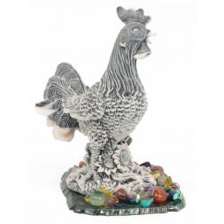 Сувенир "Петух в подсолнухах" из мрамолита