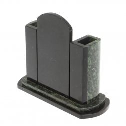 Настольные часы с карандашницей &amp;quot;Герб России&amp;quot; из шабровского змеевика